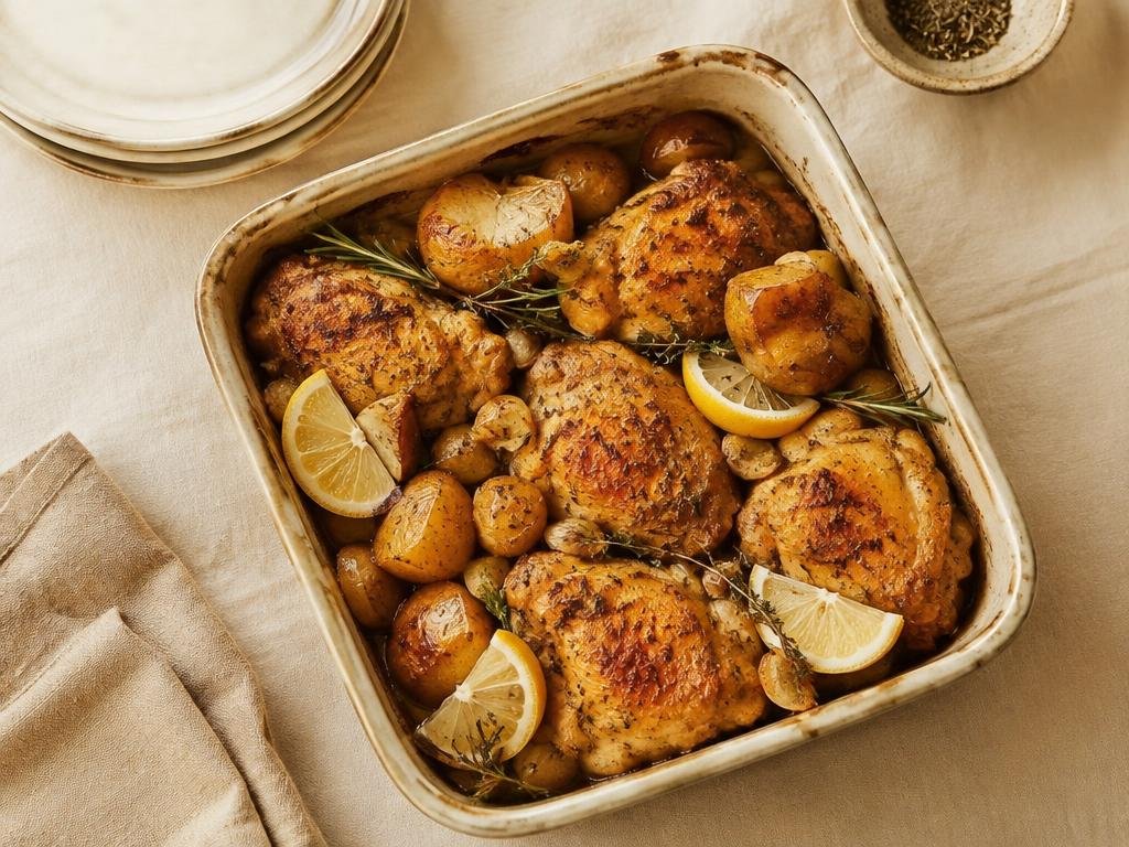 Lemon & thyme traybake chicken